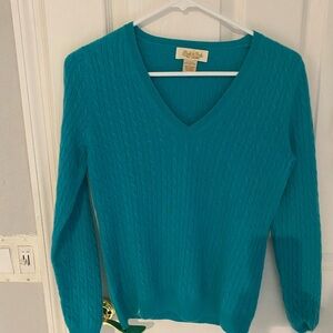 Peck & Peck Turquoise V-Neck Sweater